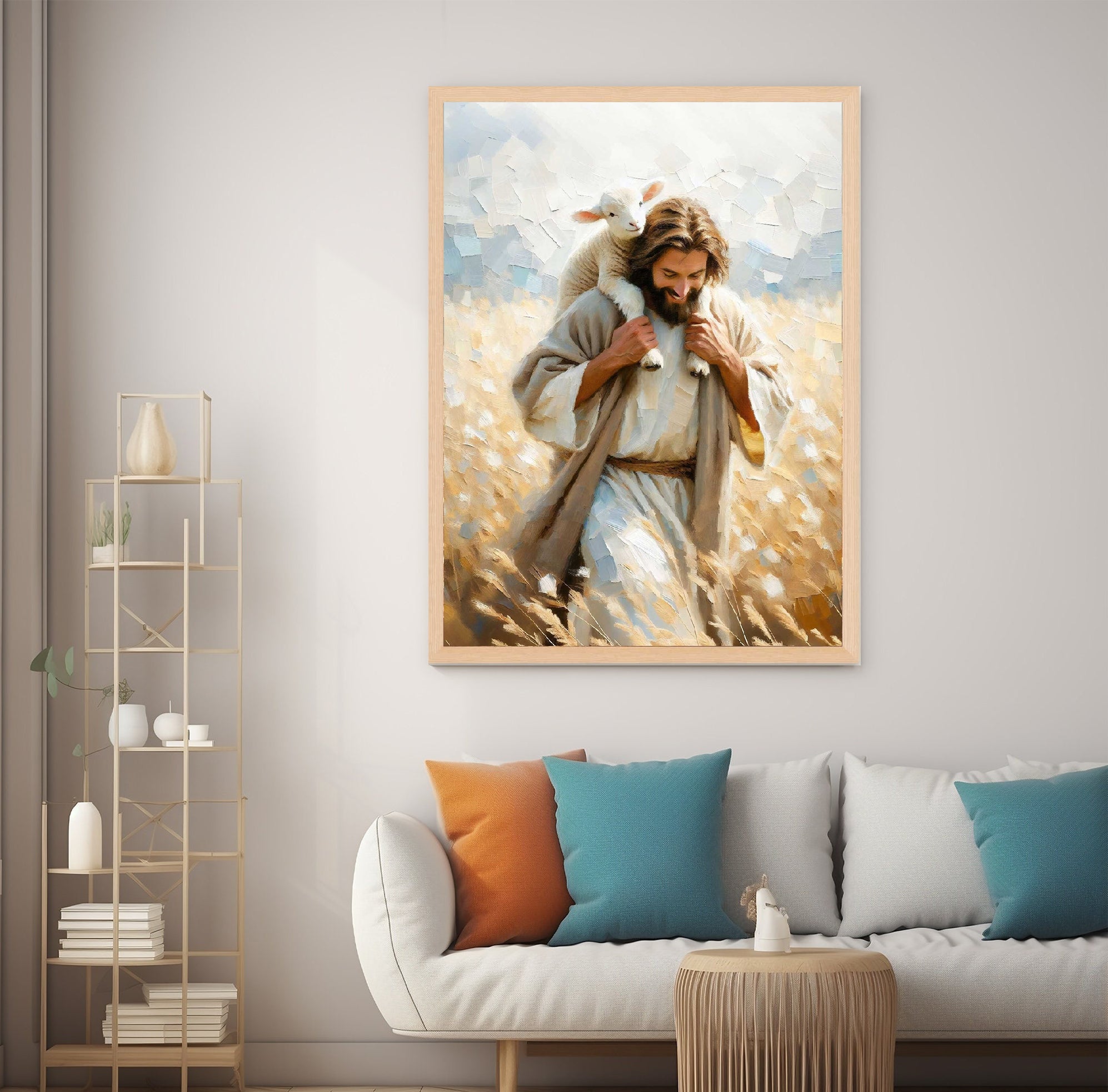 Carry You Home Poster, Modern Christian Poster, Christian Poster, Jesus and Lamb, Leave the 99 Art Poster, Bible Art Poster